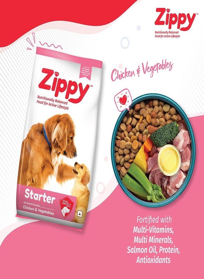 Zippy Starter Dry Dog Food - 1.2 Kg for Pregnant Mother & Weaning Puppy, Real Chicken & Vegetables, Nutritionally Balanced Dog Food for All Breeds, with Vitamins, Minerals, Probiotics & Salmon Oil - Image 5